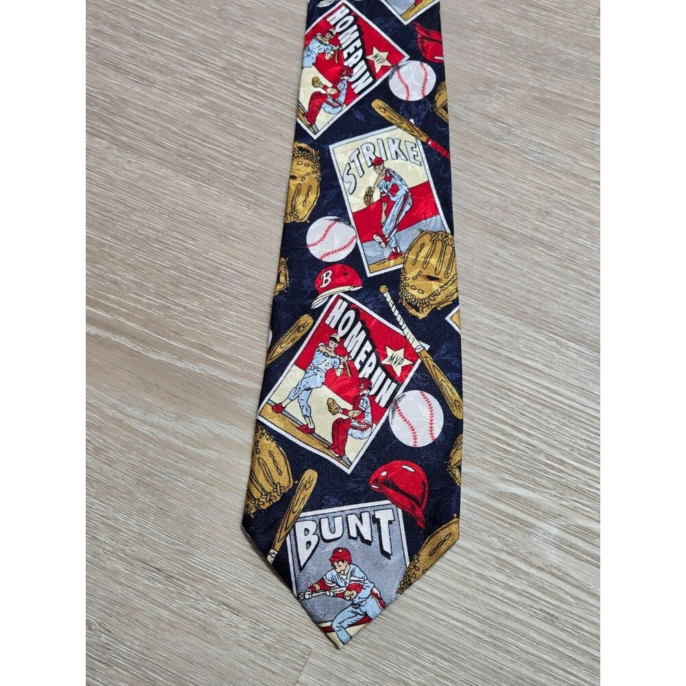 Dino Romero Baseball Tie Strike Homerun Bunt Vintage Sports Novelty Necktie
